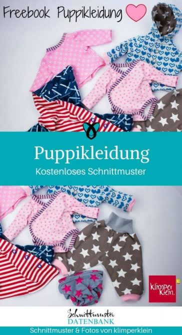 Puppikleidung Puppenkleidung Klimperklein kostenlose Schnittmuster Gratis Naehanleitung
