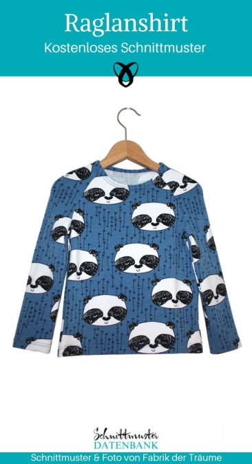 Raglanshirt Kindershirt Raglan Raglanärmel Jerseyshirt kostenlose Schnittmuster Gratis-Nähanleitung