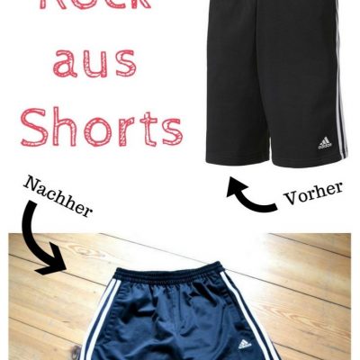 Upcycling Rock Shorts Sporthose kostenlose Schnittmuster Gratis-Nähanleitung