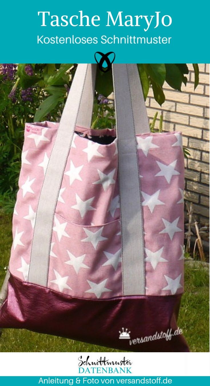 Shopping Bag MaryJo Umhängetasche Handtasche kostenlose Schnittmuster Gratis-Nähanleitung