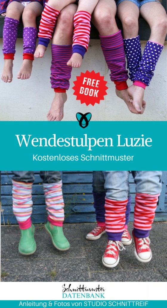 Wendestulpen Stulpen Nähen für Kinder Nähen mit Jersey kostenlose Schnittmuster Gratis-Nähanleitung
