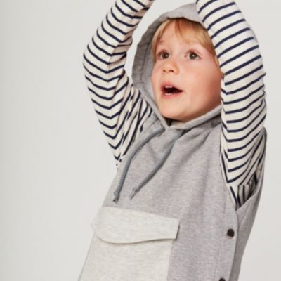 Ärmelloser Hoodie Kapuzenweste Nähen für Kinder Kinderkleidung kostenlose Schnittmuster Gratis-Nähanleitung