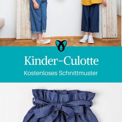 Kinder-Culotte weite Hose Kinderhose Nähen für Kinder kostenlose Schnittmuster Gratis-Nähanleitung