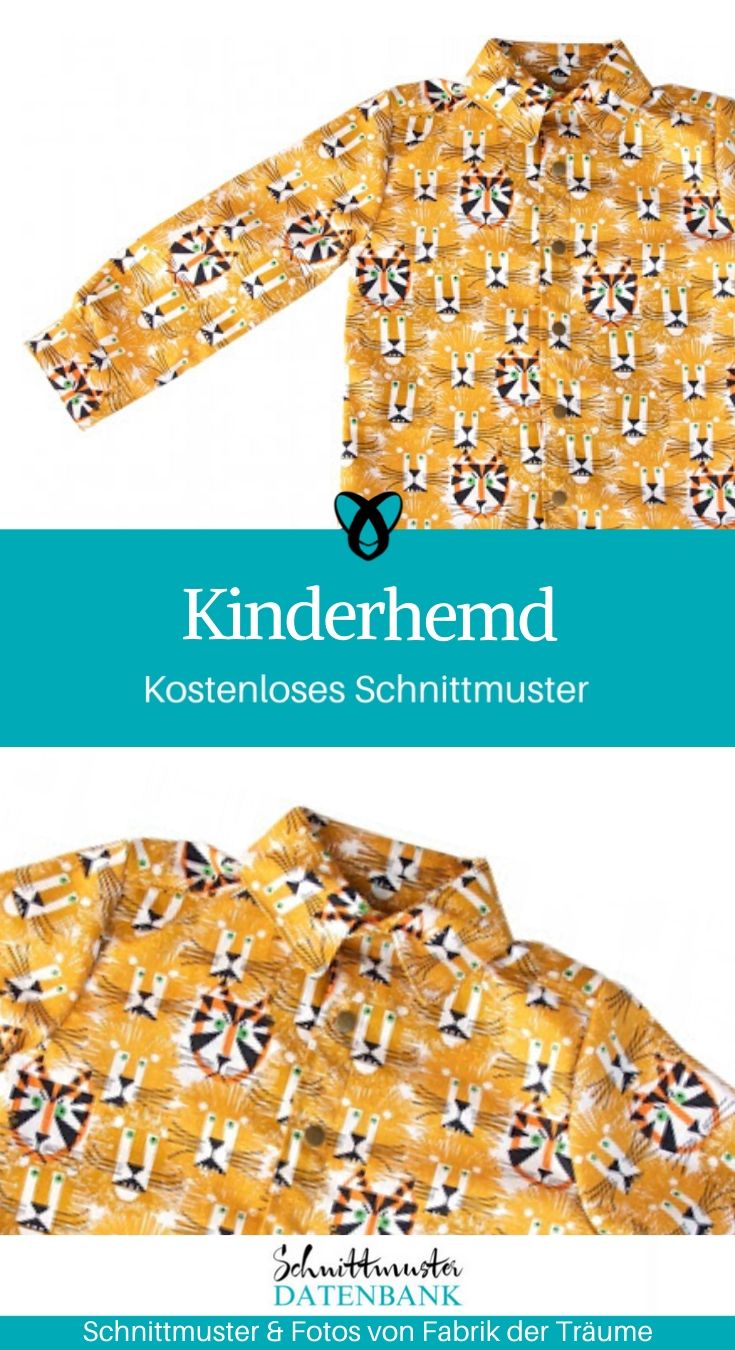 Kinderhemd Jungenhemd Nähen für Kinder kostenlose Schnittmuster Gratis-Nähanleitung