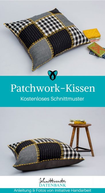 Patchwork Kissen Heimdekoration Nähen für Zuhause kostenlose Schnittmuster Gratis-Nähanleitung
