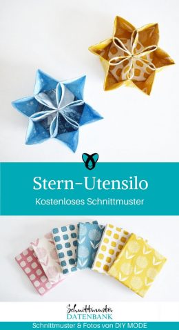 Stern-Utensilo Nähen für weihnachten Sternkörbchen Sternkorb Plätzchenschale kostenlose Schnittmuster Gratis-Nähanleitung