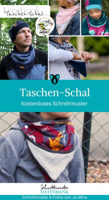 Taschen Schal Schal mit Tasche Halstuch für Männer Frauen Kinder kostenlose Schnittmuster Gratis-Nähanleitung