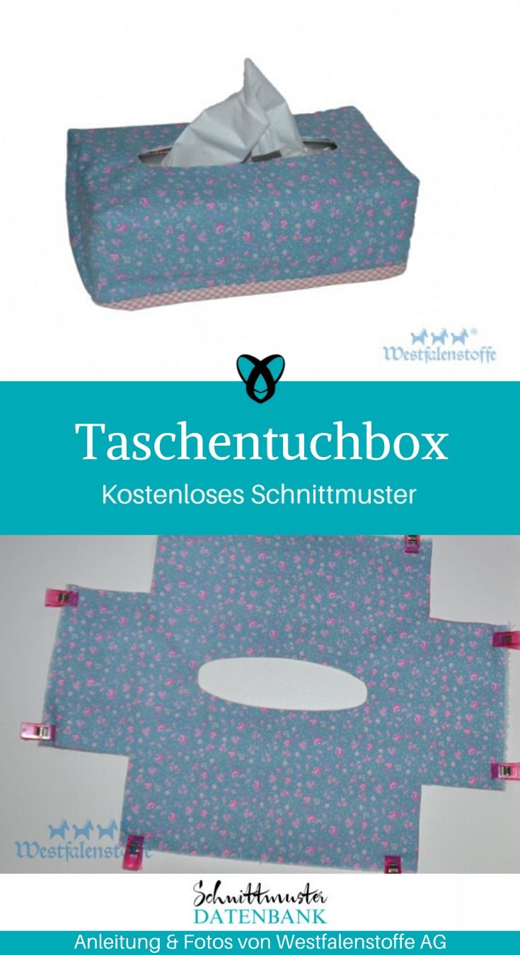 Taschentuchbox Nähen für Zuhause kostenlose Schnittmuster Gratis-Nähanleitung