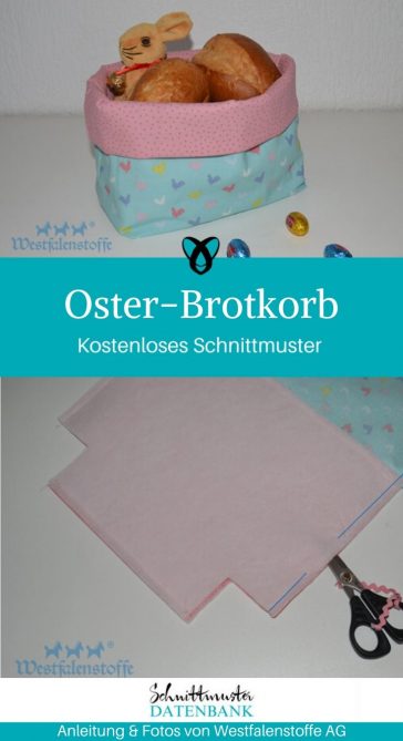 Brotkorb Ostern Osterbrotkorb Utensilo kostenlose Schnittmuster Gratis-Nähanleitung Ostern Osterfrühstück