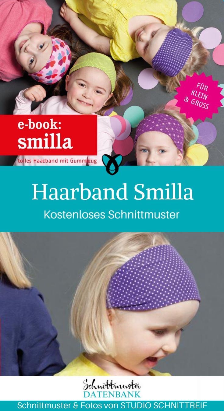 Haarband Smilla Kopfband Haarschmuck für Kinder für Frauen für Männer kostenlose Schnittmuster Gratis-Nähanleitung