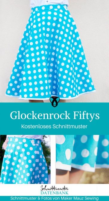 Glockenrock Fiftys Damenrock Damenkleidung kostenlose Schnittmuster Gratis-Nähanleitung