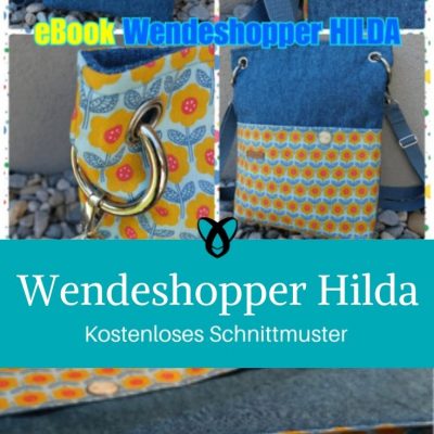 Wendeshopper Hilda Einkaufstausche Shopper Henkeltasche kostenlose Schnittmuster Gratis-Nähanleitung