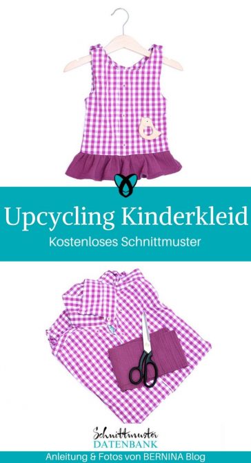 Kinderkleid aus Hemd Upycycling Sommerkleid für Mädchen kostenlose Schnittmuster Gratis-Nähanleitung