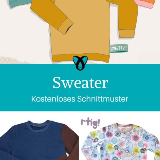 Sweater Kinderpullover Oberteil Kinder Jerseyshirt kostenlose Schnittmuster Gratis-Nähanleitung