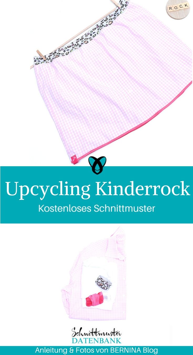 Upcycling Kinderrock aus Herrenhemd Mädchenrock kostenlose Schnittmuster Gratis-Nähanleitung