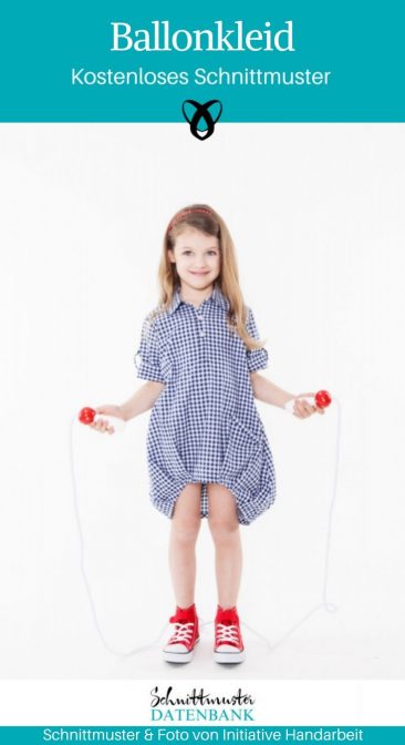 Ballonkleid weites Mädchenkleid Sommerkleid Nähen für Kinder kostenlose Schnittmuster Gratis-Nähanleitung