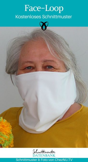 Face-Loop Gesichtsschutz Maske Corona Covid Behelfsmaske Mundschutz Mund Nasenmaske kostenlose Schnittmuster Gratis-Nähanleitung