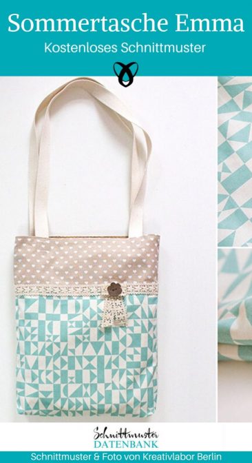 Sommertasche Emma Einkaufstasche Shopper Shoppingbag Beutel Stofftasche kostenlose Schnittmuster Gratis-Nähanleitung