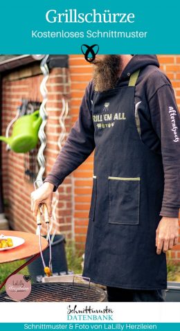 Grillschürze Schürze Geschenke für Männer Nähen für zuhause kostenlose Schnittmuster Gratis-Nähanleitung