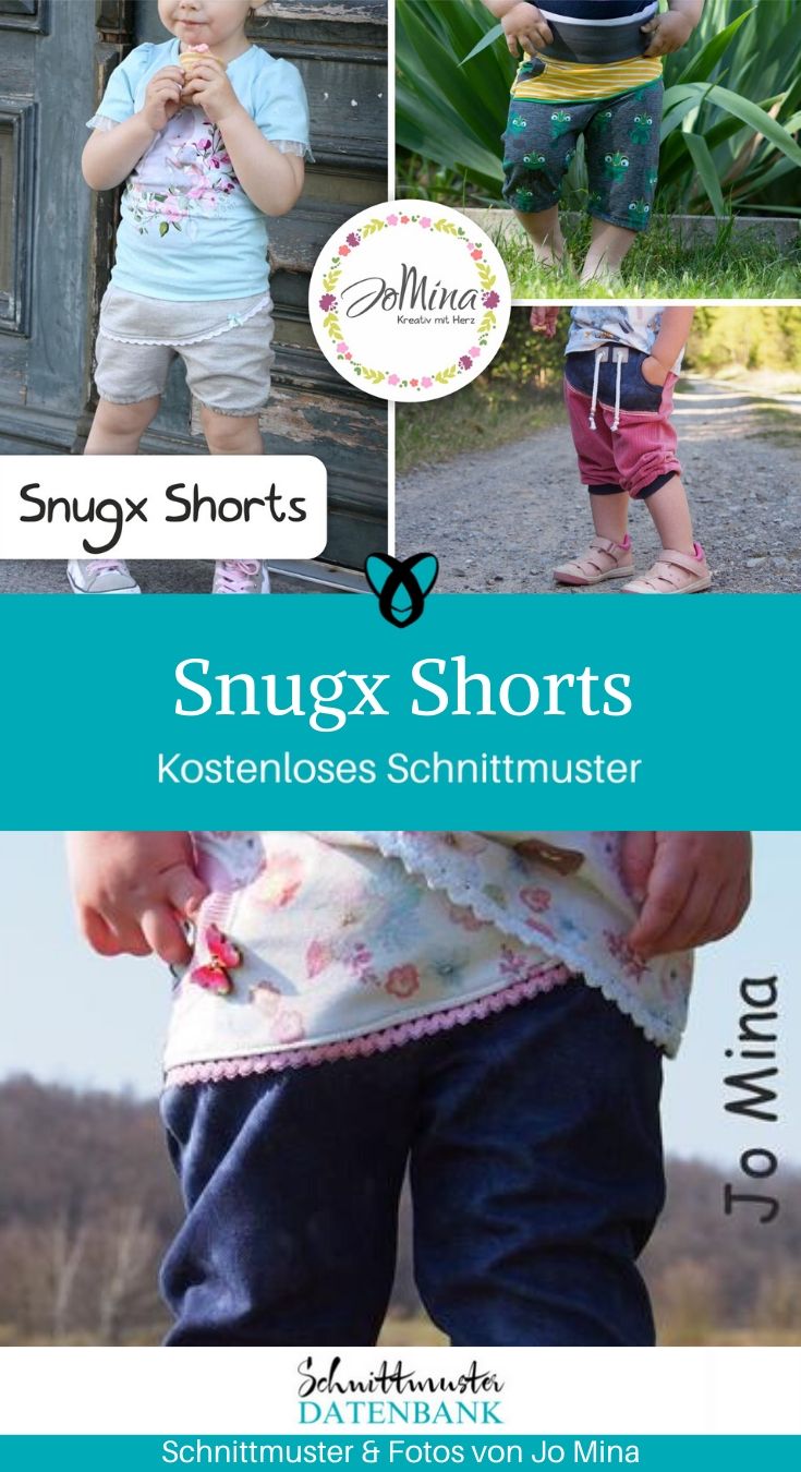 Snugx Shorts kurze Hose Sommerhose Jerseyhose kinder Nähen für Kinder kostenlose Schnittmuster Gratis-Nähanleitung