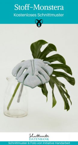 Stoff-Monstera Nähen für Zuhause Dekoration kostenlose Schnittmuster Gratis-Nähanleitung
