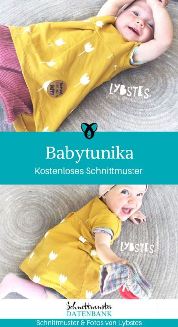 Babytunika Kinderkleidchen Trägerkleidchen Nähen für Babies kostenlose Schnittmuster Gratis-Nähanleitung Babymädchen