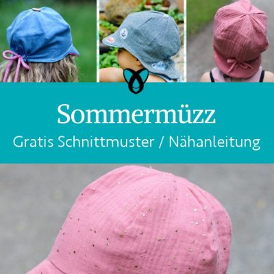 Muetze Schirm Nackenschutz Musselin Sommer Sonnenhut naehen gratis Schnittmuster kostenlos Freebkook