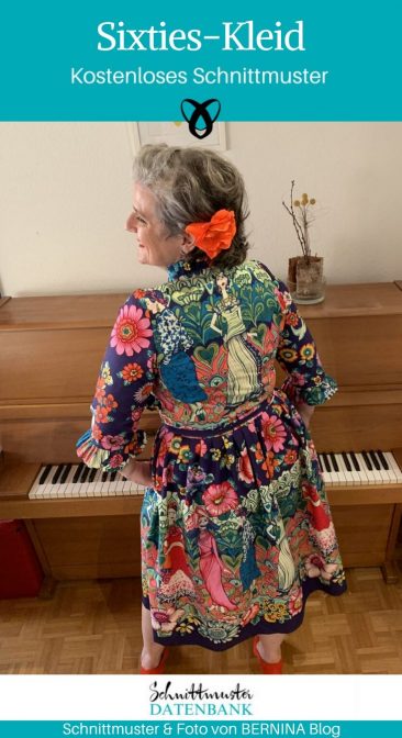 Sixties Kleid Damenkleid Sommerkleid Retrokleidung kostenlose Schnittmuster Gratis-Nähanleitung