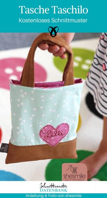 Tasche Taschilo Kindertasche Stoffbeutel Kinder kostenlose Schnittmuster Gratis-Nähanleitung