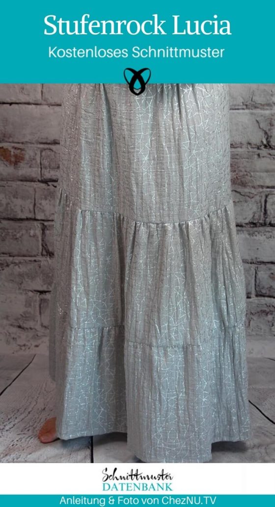 Stufenrock Lucia Maxirock Damenrock Rock Nähen für Frauen Damenbekleidung kostenlose Schnittmuster Gratis-Nähanleitung