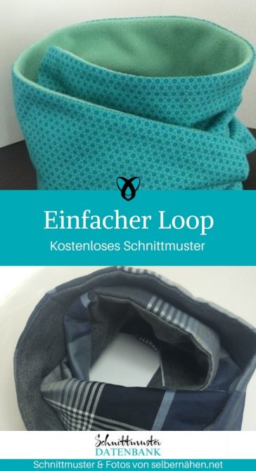 Einfacher Loop Loopschal Accessoire kostenlose Schnittmuster Gratis-Nähanleitung