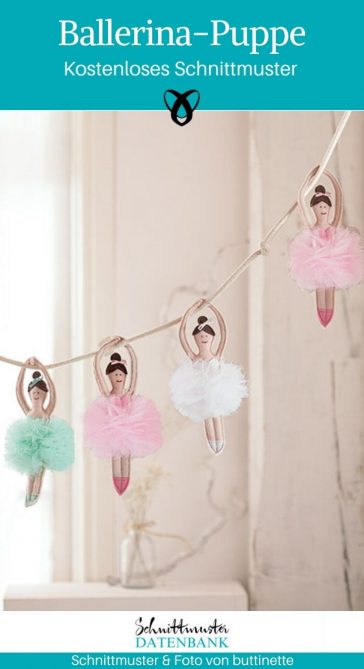 Ballerina-Puppe Ballett Spielzeug Mädchen Jungs Tutu kostenlose Schnittmuster Gratis-Nähanleitung