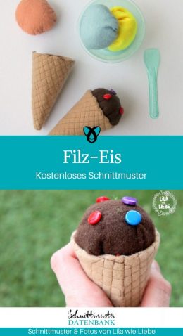 Filz-Eis Kaufladen Für Kinder Kinderküche Spielzeug Weihnachten kostenlose Schnittmuster Gratis-Nähanleitung