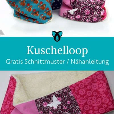 Kuschelloop Loop für Kinder Halstuch Schal Winter kostenlose Schnittmuster Gratis-Nähanleitung