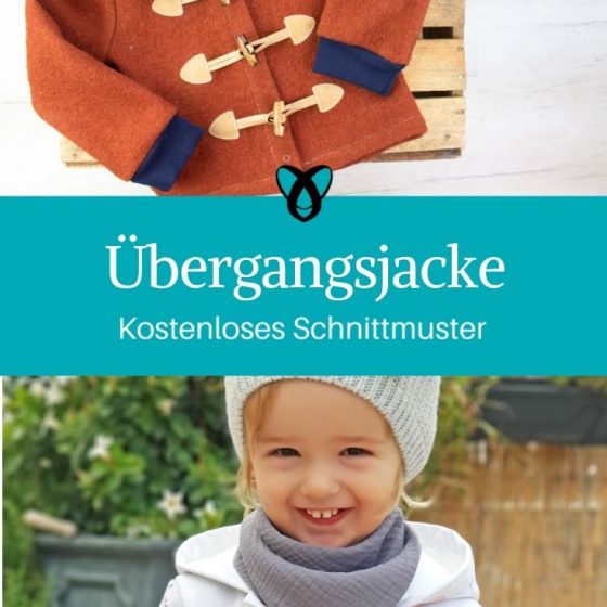 Übergangsjacke Kapuzenjacke für Kinder Babies kostenlose Schnittmuster Gratis-Nähanleitung