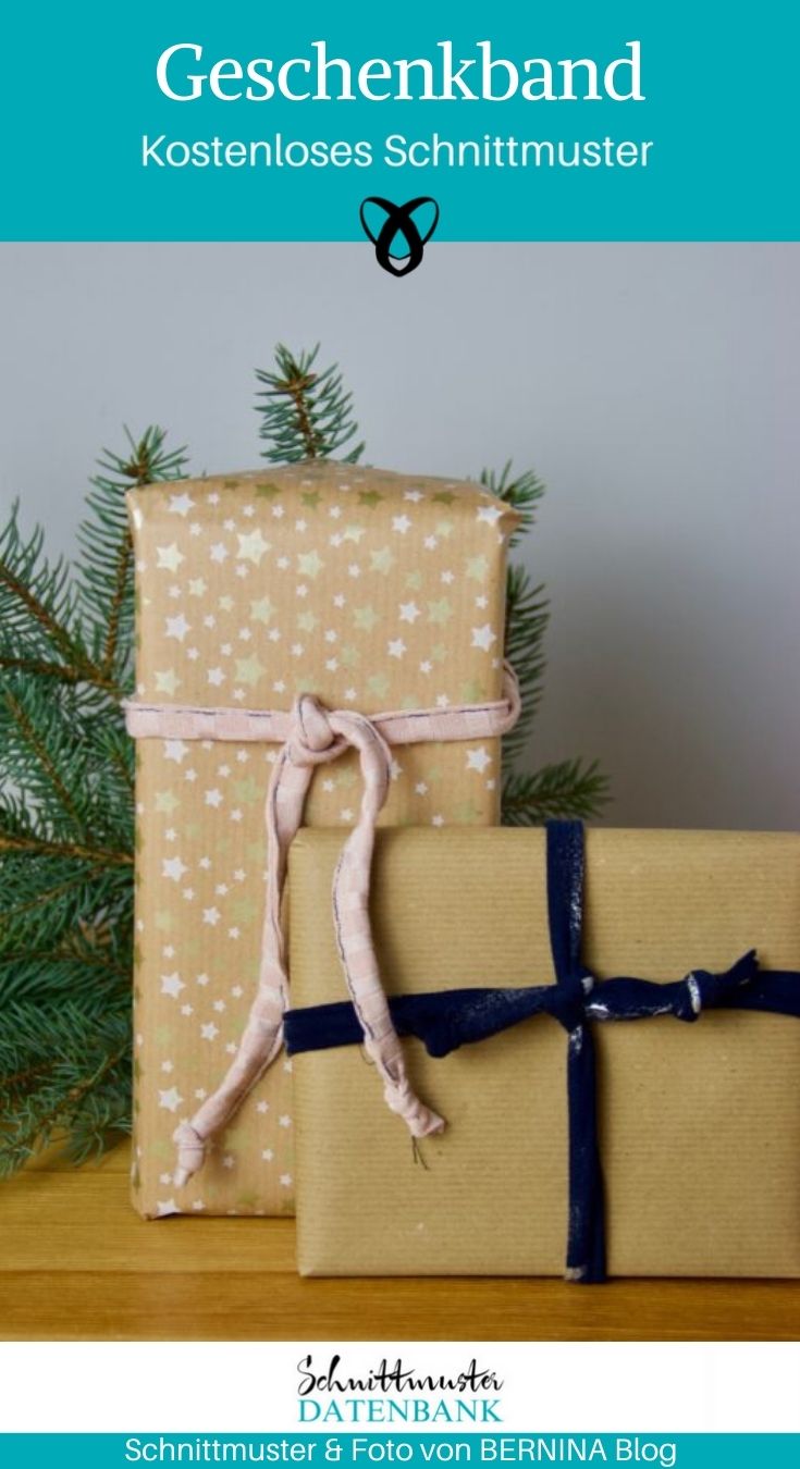 Geschenkband Stoffreste nähen Weihnachten Geschenke kostenlose Schnittmuster Gratis-Nähanleitung