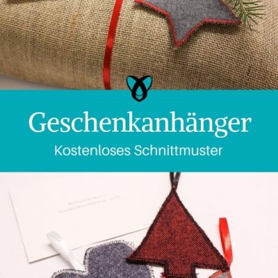 Geschenkanhänger Stoffreste Weihnachten Verpackung Geschenke kostenlose Schnittmuster gratis Nähanleitung