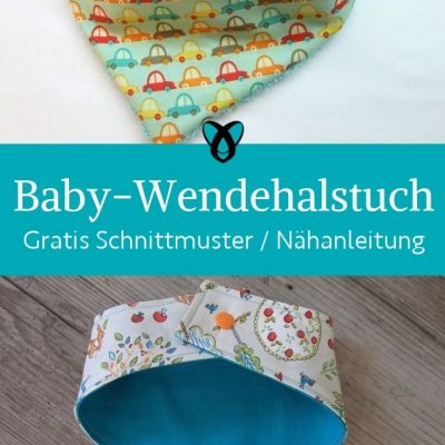 Baby Wendelhalstuch Halssocke Schal Accessoires Erstausstattung kostenlose Schnittmuster Gratis-Nähanleitung