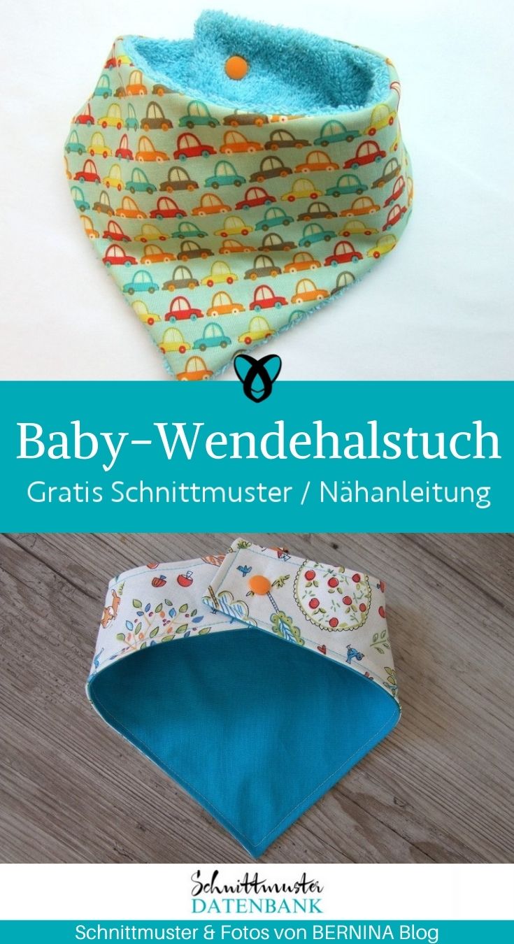 Baby Wendelhalstuch Halssocke Schal Accessoires Erstausstattung kostenlose Schnittmuster Gratis-Nähanleitung
