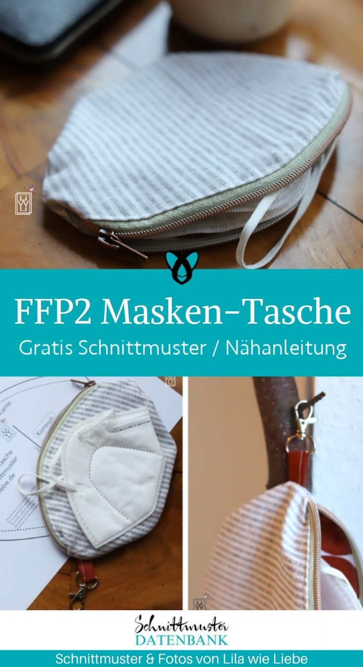 Tasche Streifen für FFP2-Masken u.v.m., mit Klettverschluss