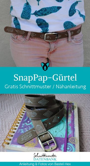 Ledergürtel SnapPap Accessoires Männer Frauen kostenlose Schnittmuster Gratis-Nähanleitung