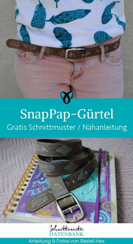 Ledergürtel SnapPap Accessoires Männer Frauen kostenlose Schnittmuster Gratis-Nähanleitung