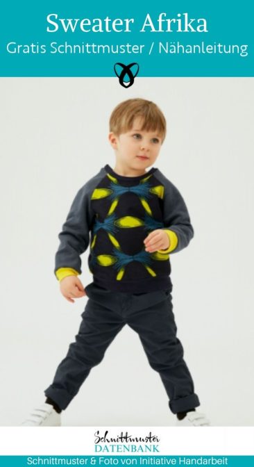 Sweater Kinder Pullover Raglanpullover Shirt Nähen für Kinder kostenlose Schnittmuster Gratis-Nähanleitung