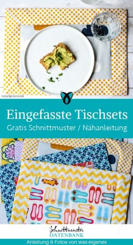 Tischsets eingefasst Briefecke gedeckter Tisch Essen Dekoration Nähen für ZUhause kostenlose Schnittmuster Gratis-Nähanleitung