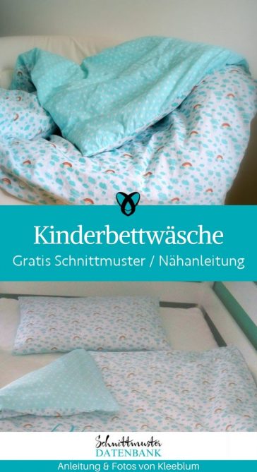 Kinderbettwaesche Kinderbett 100x135 selber naehen Kinderzimmer kostenlose Schnittmuster gratis naehanleitung