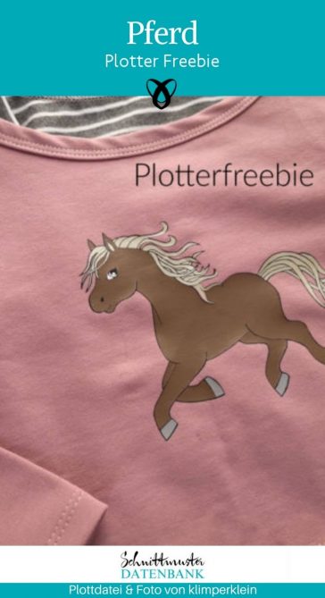 Plotterfreebie Pferd für Maedchen für Kinder Pferdelieber kostenlose Schnittmuster gratis naehanleitung