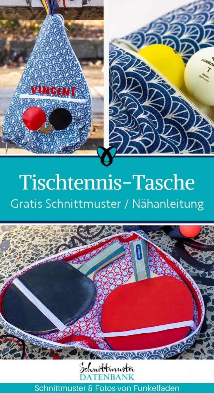 Tischtennis-Paddeltasche Bunt - Schützende Schlägerhülle Mit Balltasche, 31x19,5cm
