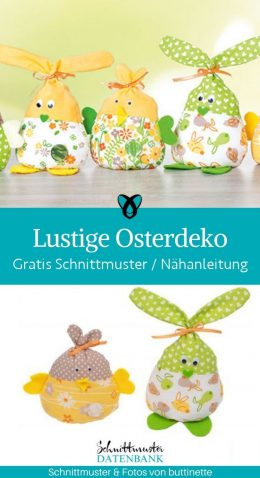 lustig osterdeko ostern dekoration hasen kueken stoffreste kostenlose schnittmuster gratis naehanleitung