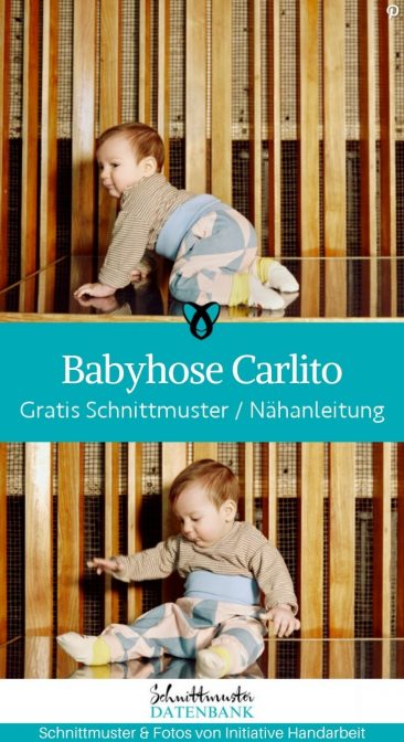 Babyhose Carlito Patchworkhose Pumphose Strampelhose Babykleidung Erstausstattung kostenlose Schnittmuster Gratis Naehanleitung