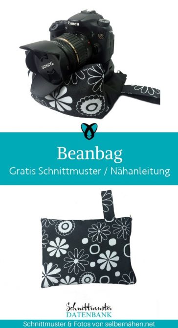 beanbag bohnentasche kleines kissen positionieren handy kamera smartphone kostenlose schnittmuster gratis naehanleitung